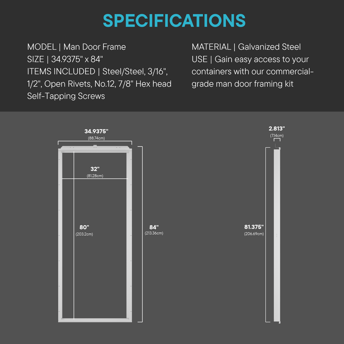 Fiberglass / Composite Insulated Man Door & Frame + DoorGuard™ Lock Box & Lock Bundle