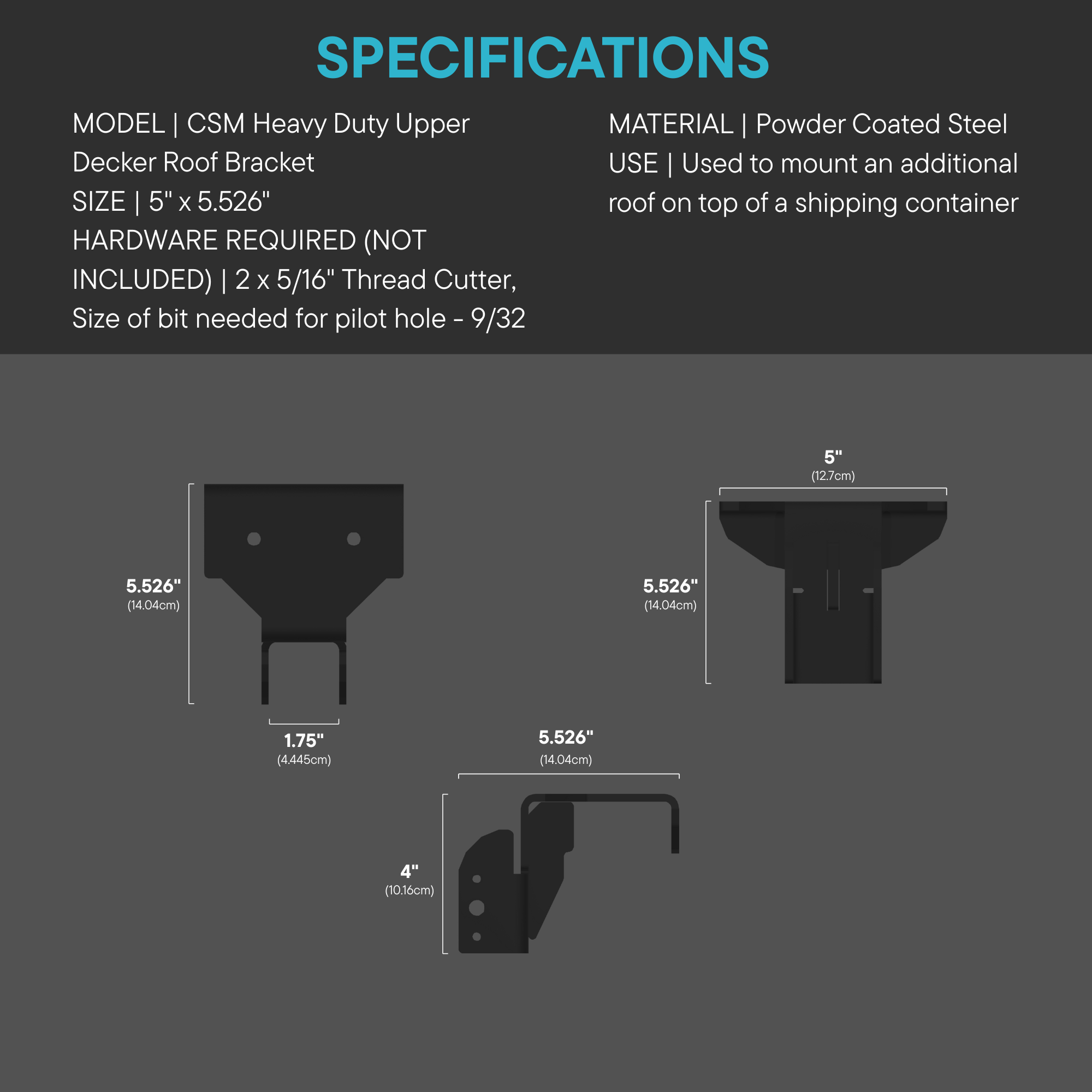 CSM™ Heavy Duty Upper Decker Roof Bracket