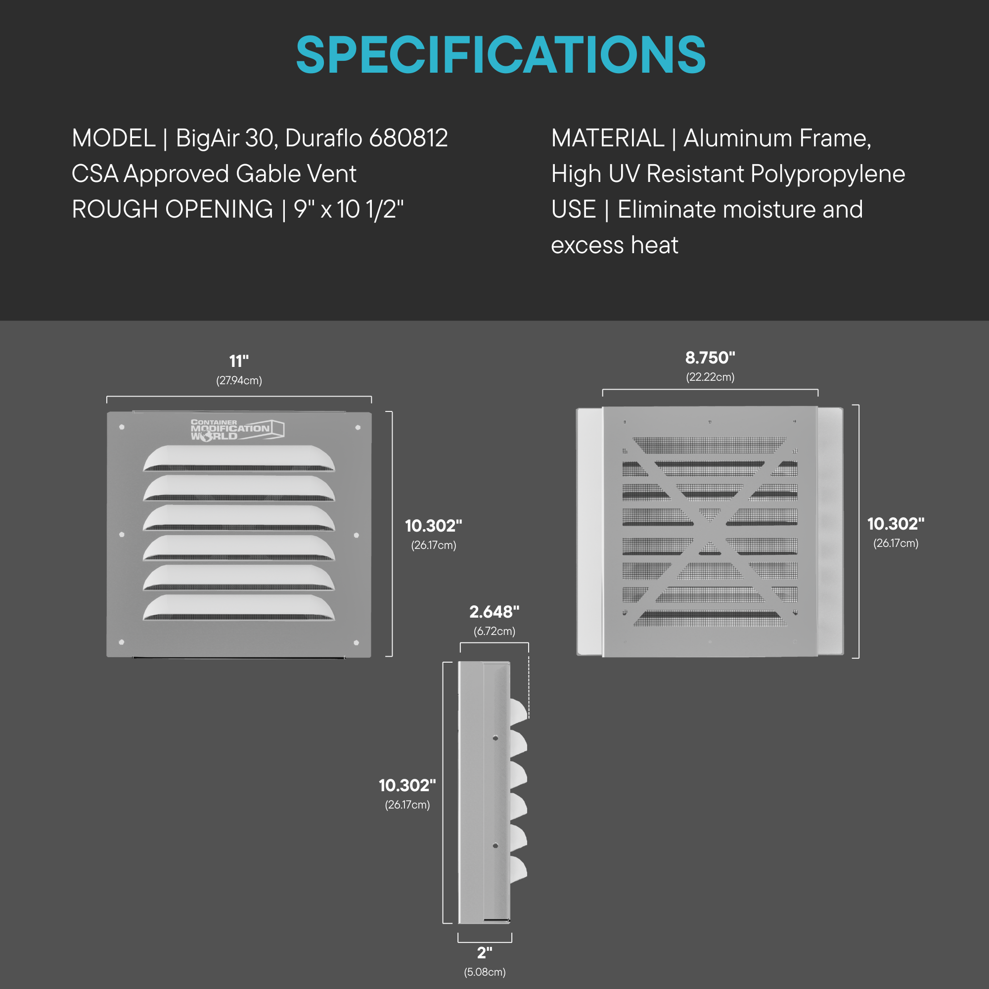 BigAir 30 Louvered Gable Vents
