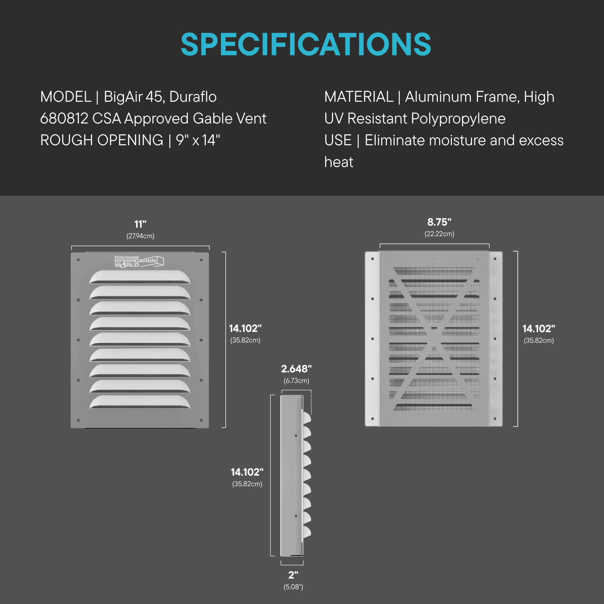 BIG AIR® 45 Louvered Gable Vents