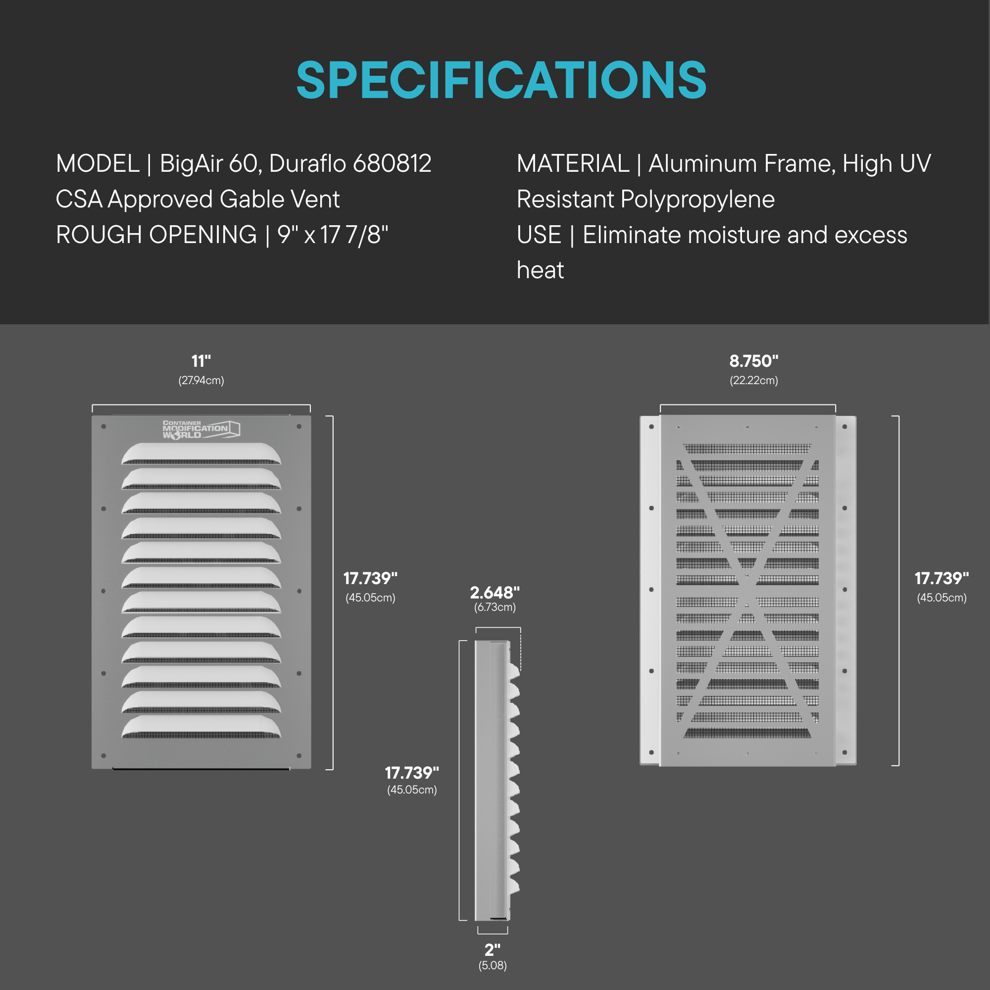 BIG AIR® 60 Louvered Gable Vents