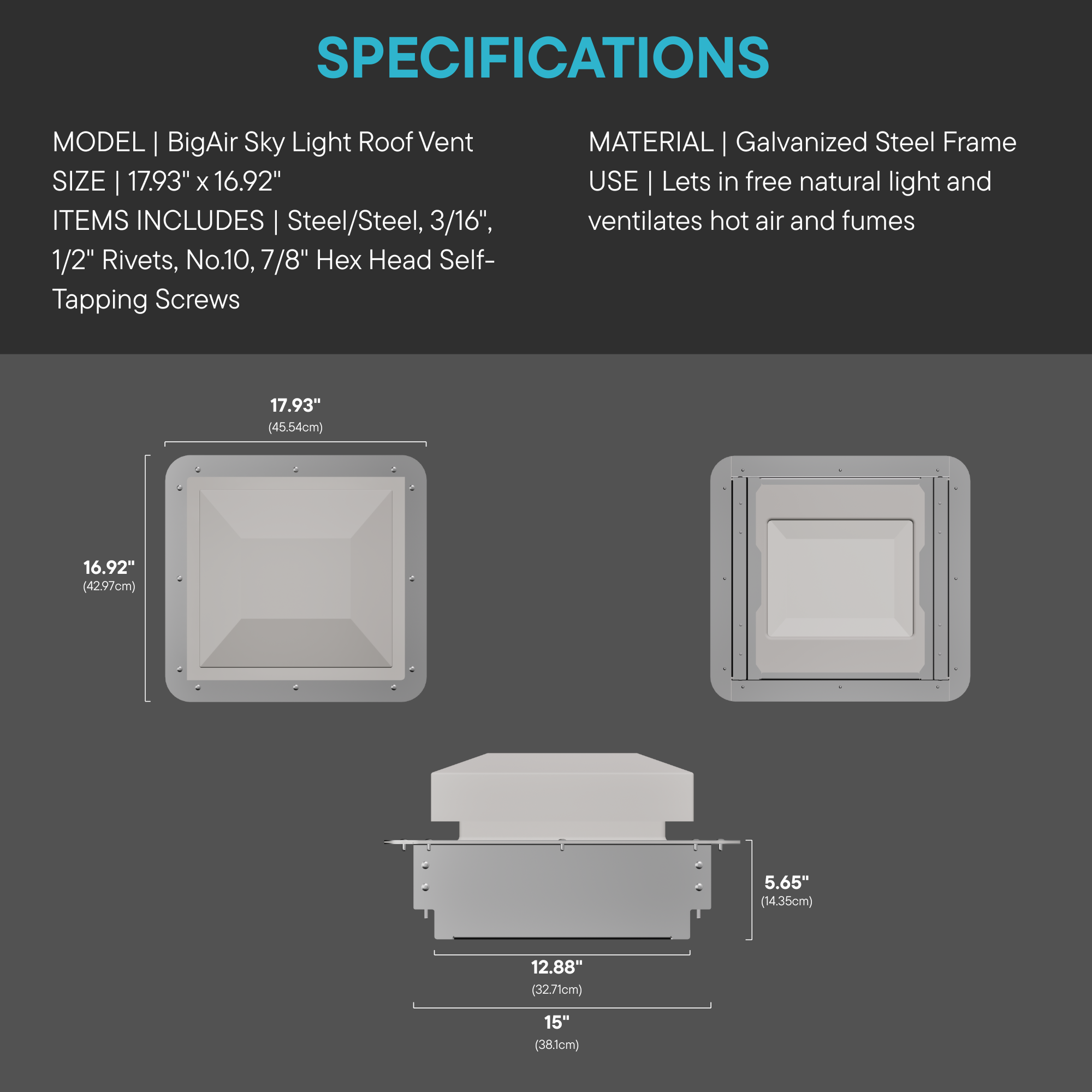 BIG AIR® Sky Light Roof Vent