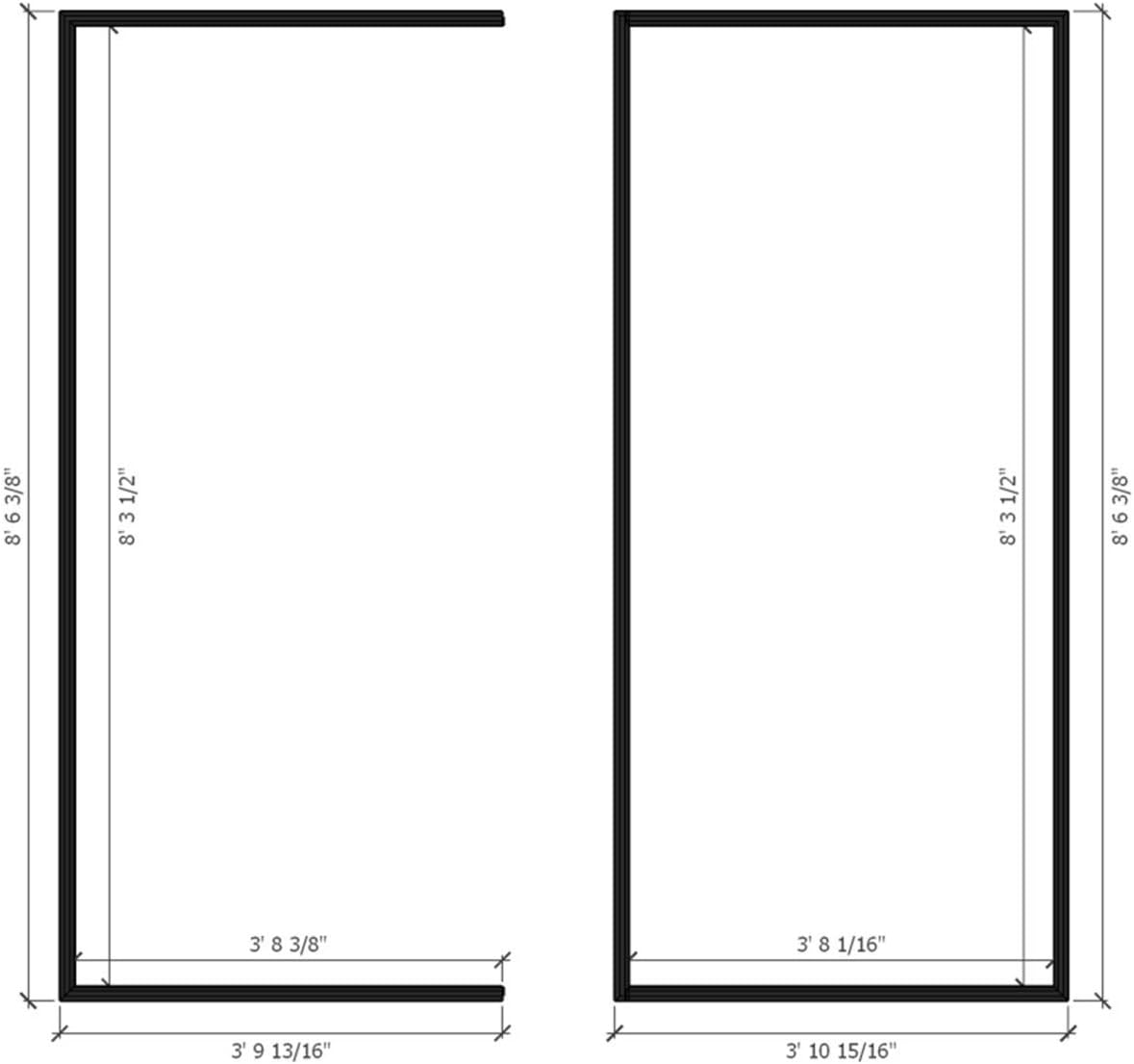 Technical diagram of standard and high cube shipping container door openings, showing detailed measurements for width and height to ensure accurate fitment of door seal gaskets.