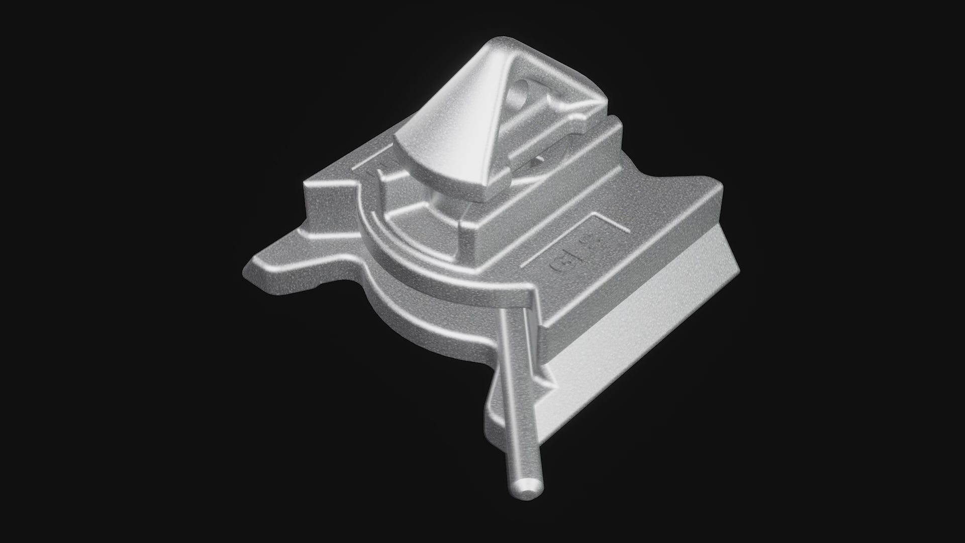 360-degree view of a heavy-duty deck mount twist lock for shipping containers, featuring a flat base for welding to steel decks, manual left-locking lever, and hot-dipped galvanized carbon steel construction for secure container transport or storage