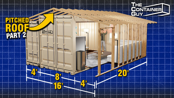 DIY Pitched Roof For Home Or Garage - Join Two Shipping Containers Usi –  Container Modification World