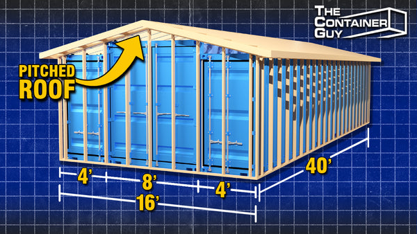 Pitched Roof For Home Or Garage - Join Two Shipping Containers Using N –  Container Modification World