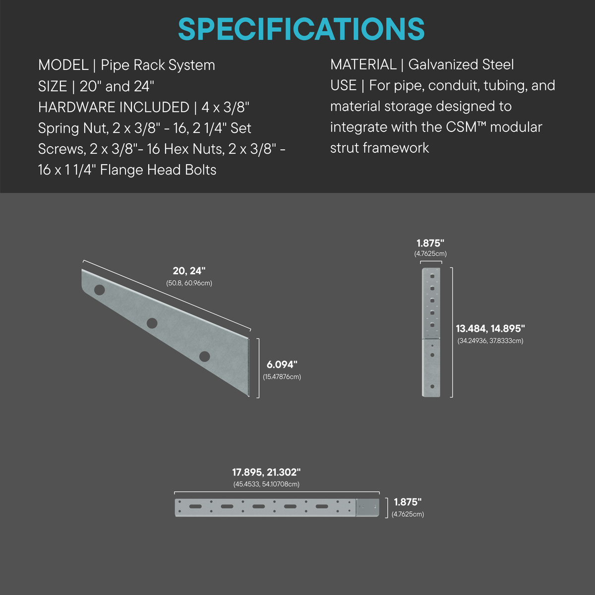 CSM Pipe Rack System 2 Pack (Right & Left) for Containers