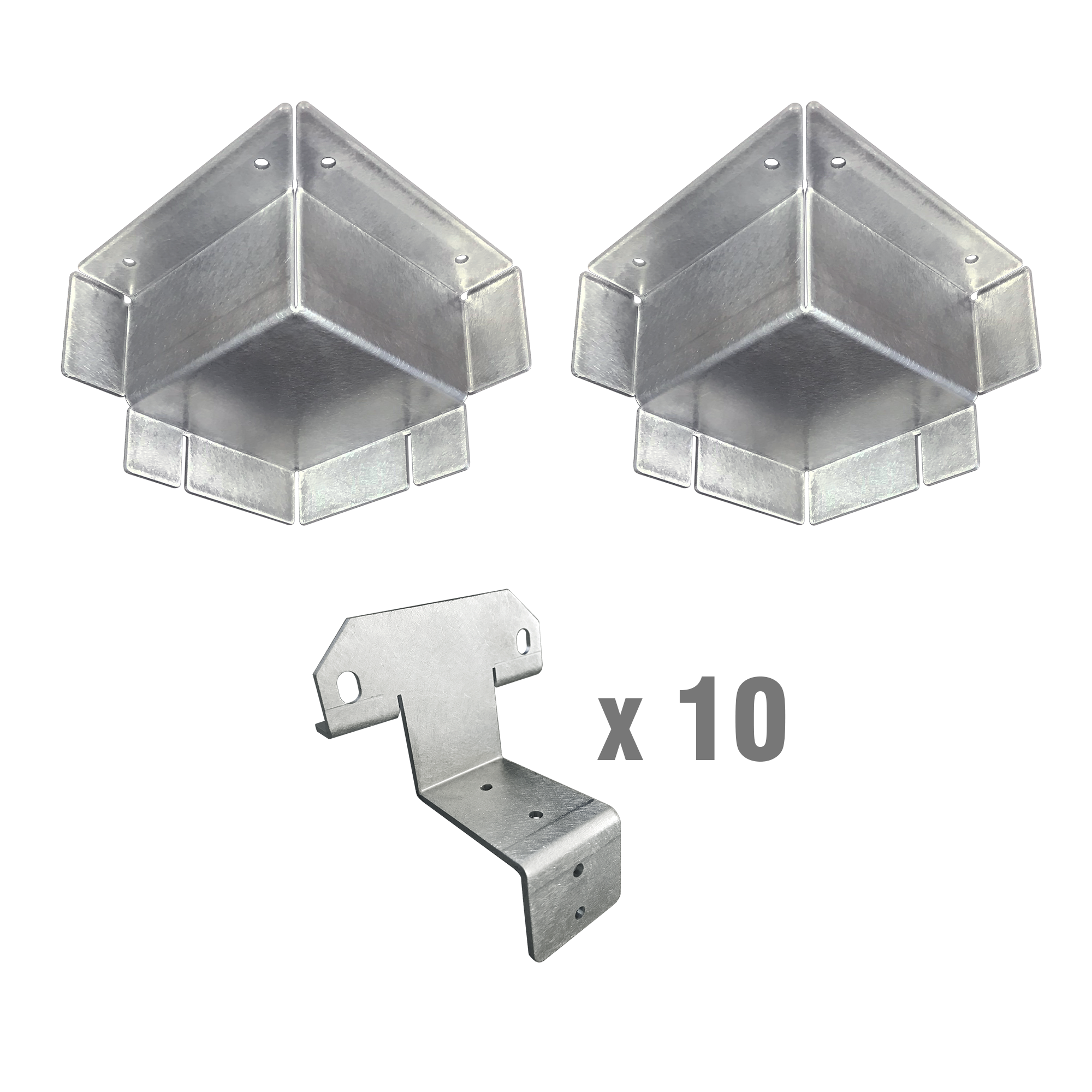 Steel Stud Framing Kit for Shipping Containers/Sea Cans (Composite Brackets) - 2 Corner Casting Covers + Composite Steel Stud Brackets + Hardware