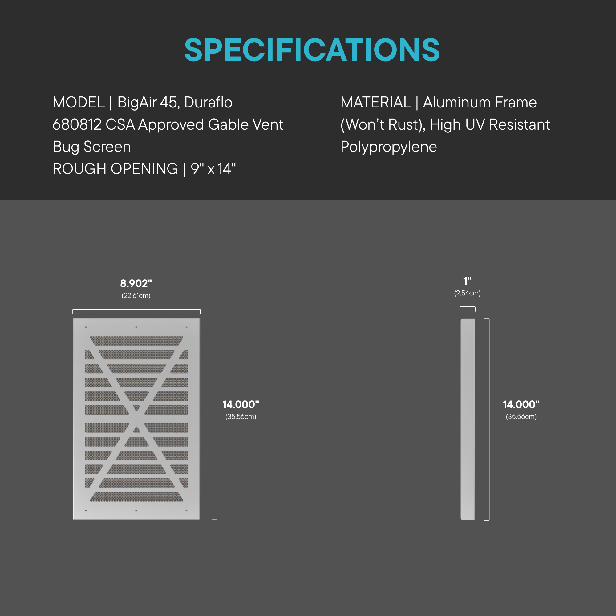 BigAir 45 Louvered Gable Vents