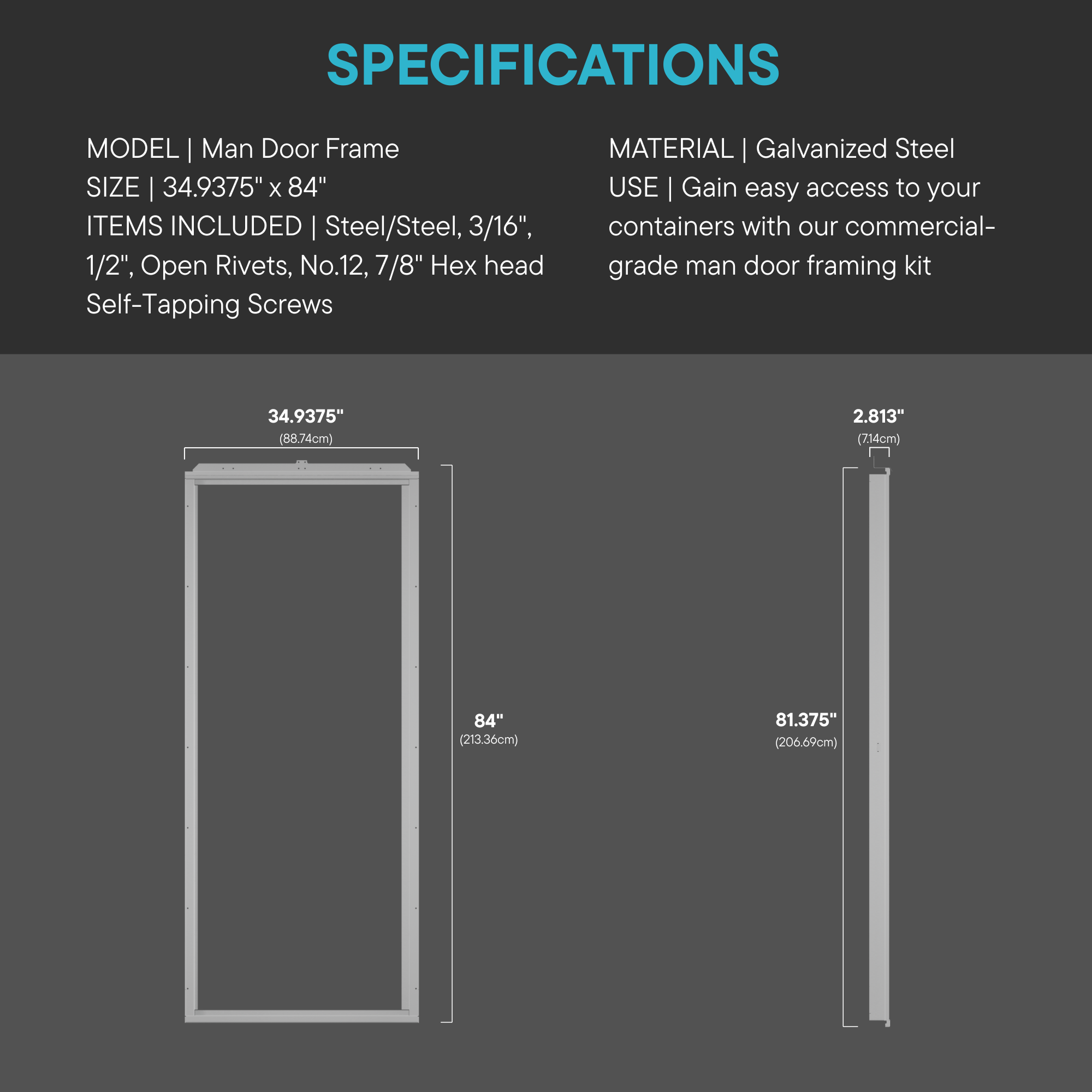 Man Door Frame Only (Slab Not Included)