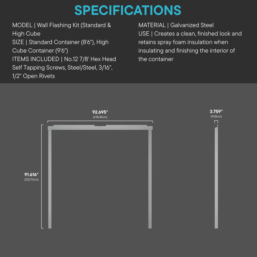 Container Wall Flashing Kit (Standard & High Cube)