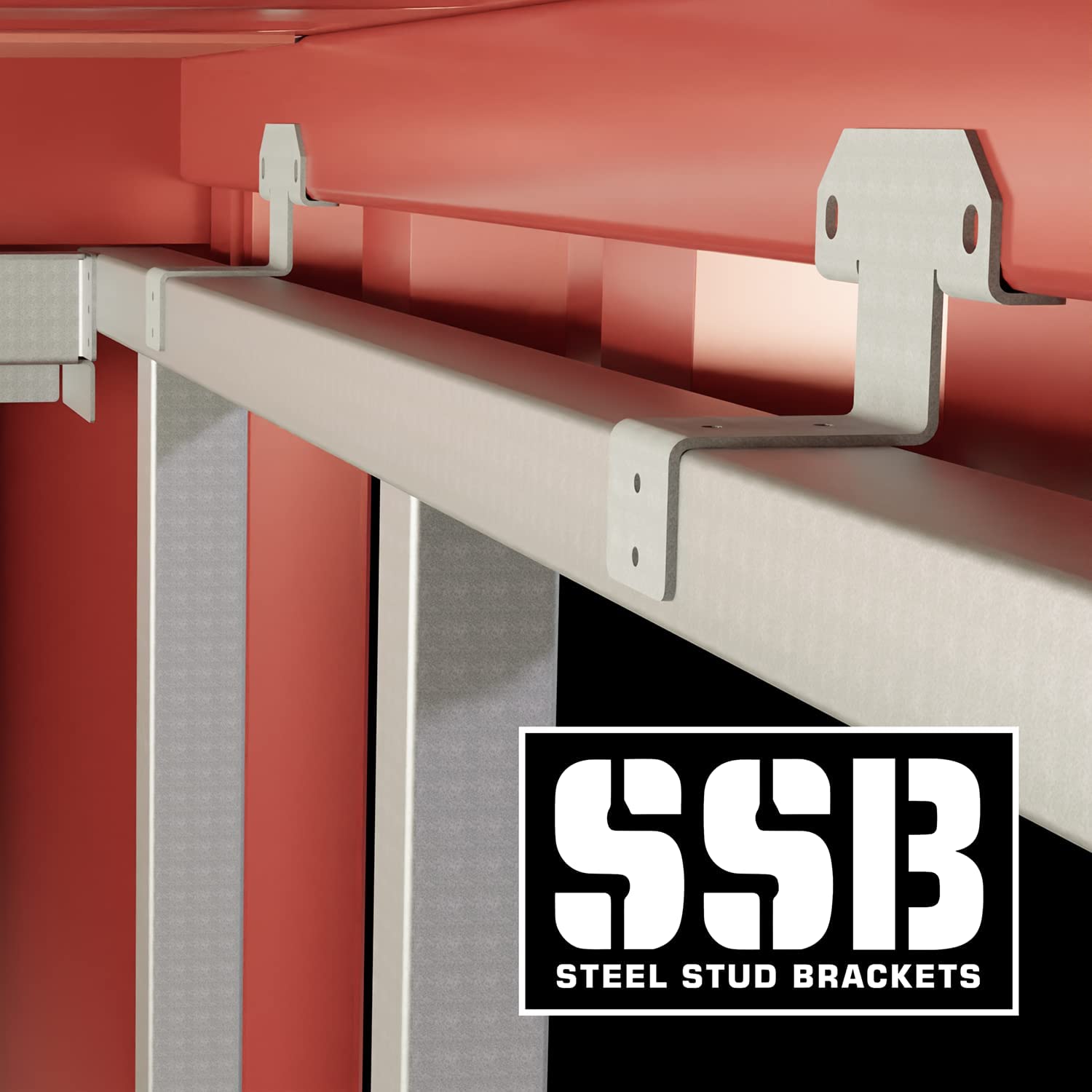 Steel Stud Framing Brackets installed